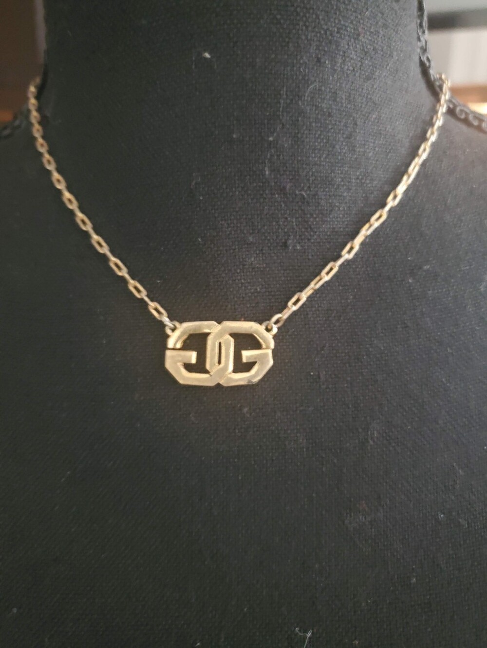 Givenchy Vintage Geometric Double G Logo Necklace - Picture 3 of 8